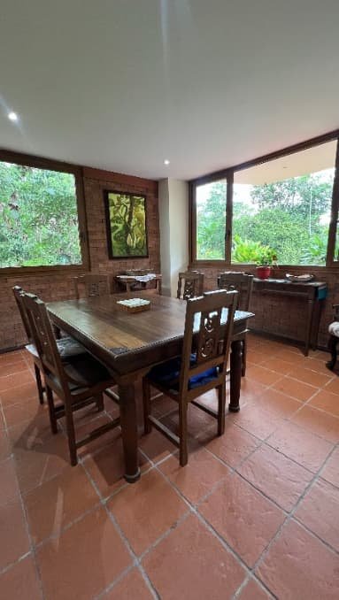 Dining room with windows